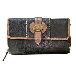 BOC Black & Brown Pebbled Leather Concepts Wallet